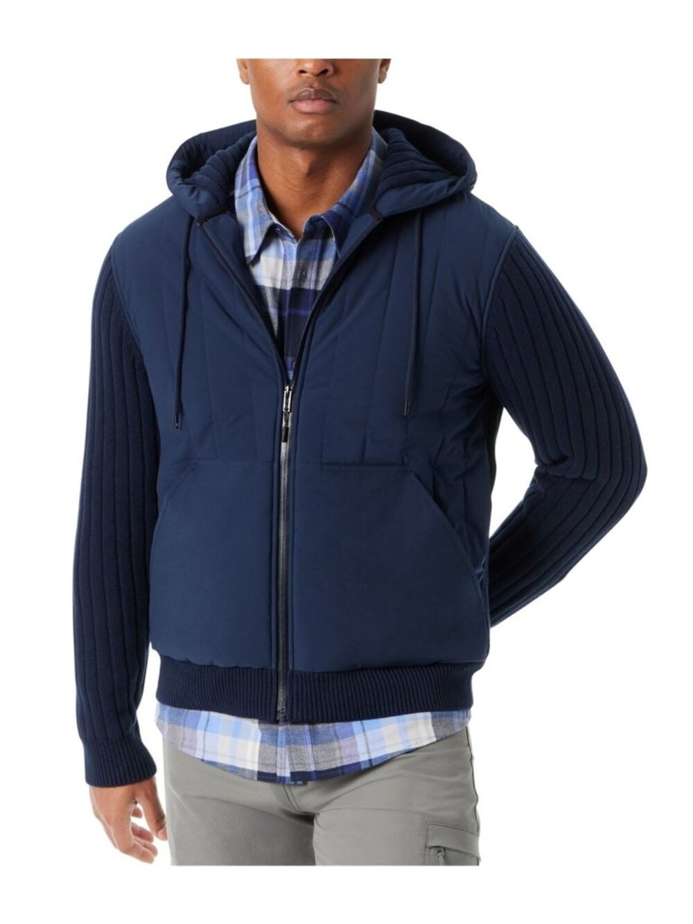 NWT Bass Outdoor Men's L Full-Zip Hoodie Sweater Navy Outdoor  J2054